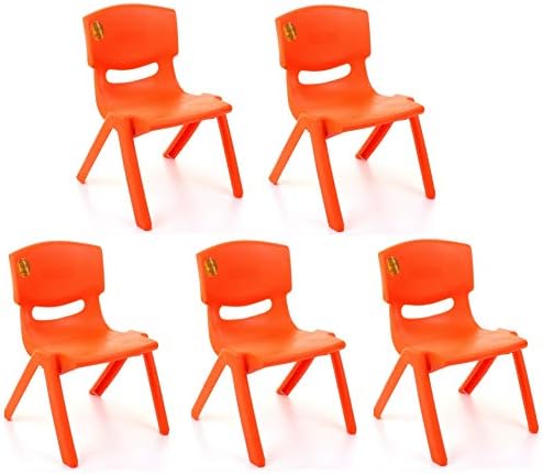 TOYO 5x Children Strong Stackable Kids Plastic Chairs Picnic Party Garden Nursery Club Indoor Outdoor (Multi Colour)