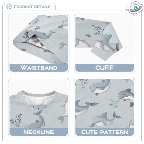 JUNZAN Cute Dolphin Silver Little Kids Sweatshirt Hoodie Long Sleeve Outerwear for Kids Camping 4T3