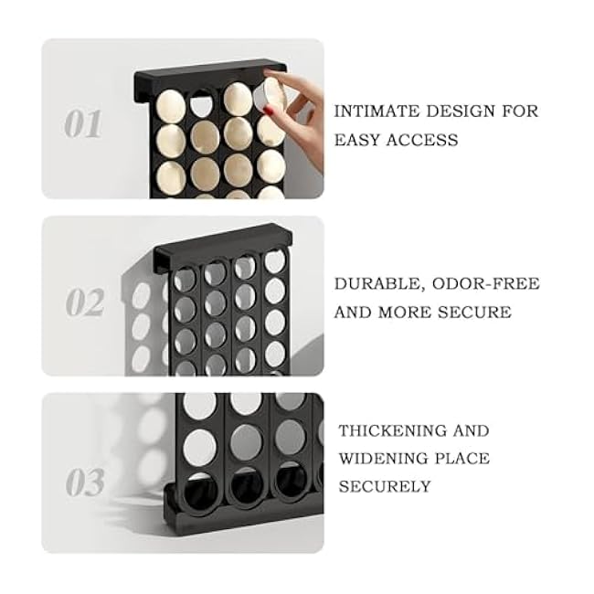 Coffee Pod Storage Rack Holds 20 Pods, 32x24.5x4.2cm Countertop Holder for Kitchen Coffee Bar(Black)