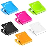 Grtard 6 Pack Magnetic Clips Heavy Duty, Colorful Magnet Clips for Fridge, Refrigerator Magnets, Strong Magnetic Clip,Scratch Free Magnets with Clip for Refrigerator, Whiteboard, Locker