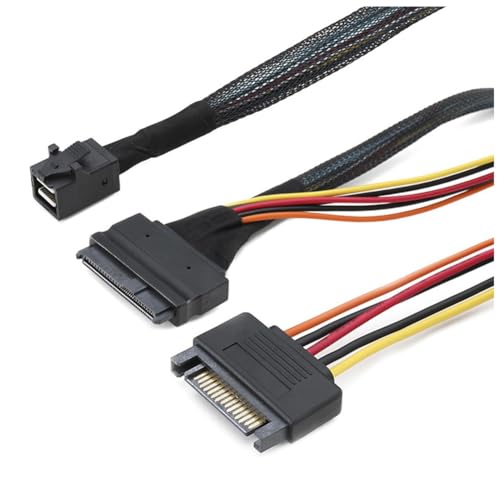 Cable Mini SAS HD de 12G integrado SFF-8643 a U.2 SFF-8639 con alimentación de energía SATA 15P