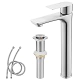 TONNY Bathroom Vessel Sink Faucet Brushed Nickel, Stainless Steel Tall Bathroom Faucet for Vessel Si