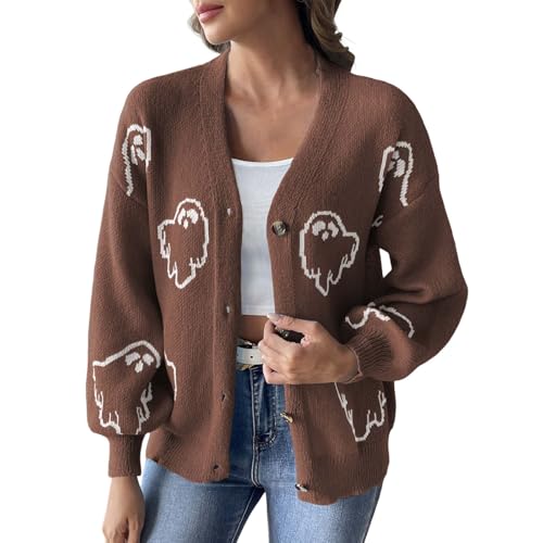 Cardigan Halloween jacquard vêtement d'extérieur en tricot ample automne