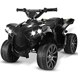 STABLE DRIVING: The electric children's quad is made of high-quality metal and robust PP plastic. It is equipped with 4 large, wear-resistant wheels with a diameter of 19 cm. The wheels have a non-slip profile that ensures excellent grip even on unev...