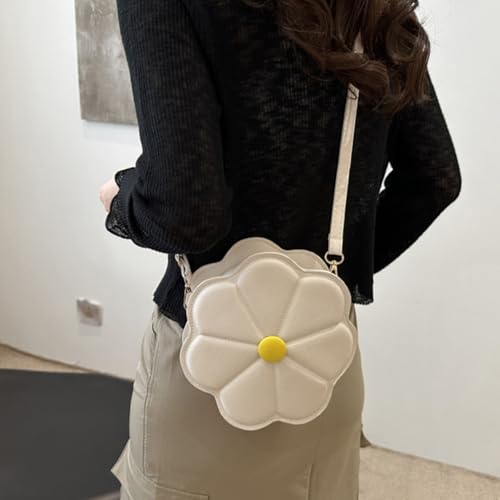 Trendy Flower Shaped PU Leather Crossbody Bag With Adjustable Strap Shoulder Purse Satchel For Women And Girls4