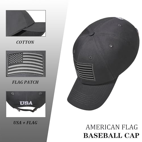 Image of American Flag Hat, Adjustable Fit USA Baseball Cap for Men Women, Dad Hats, Outdoor Ball Caps for Casual Wear
