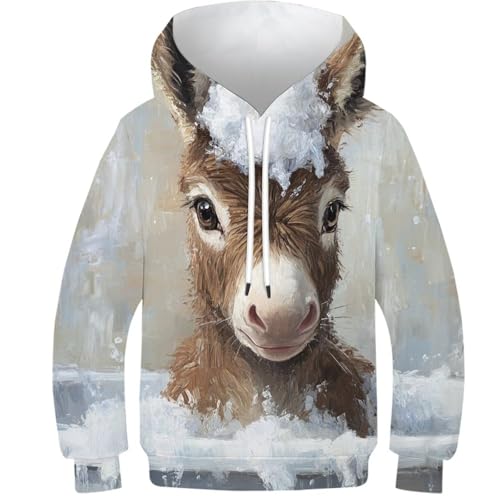 Sweat à capuche 3D enfants motif âne idéal après le bain