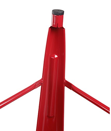 Gia Low Back Metal Barstool With Wooden Seat 24" Counter Height(1 Pack) - Red Color - Light Weight Easy Assemble And Stackable #TOP6