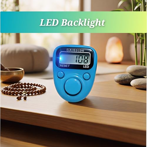 Image of Green 5 Digit Naam Jap Counter|Tasbih Counter|Mini Digital Tally Counter Finger Ring|Chanting Count Machine for Meditation, Mantra Jap,Cricket Umpire|Digital Counting Device (Model No 512 Green)