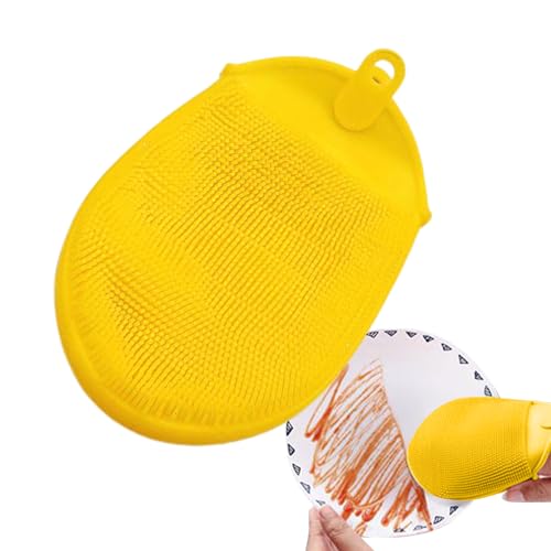 Spugna da cucina in silicone | Spazzola doppia faccia | Spazzola domestica riutilizzabile per lavelli piani cottura forno