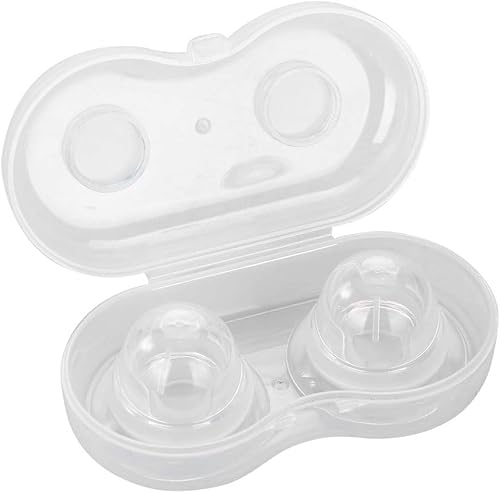乳首吸引 乳頭保護器 陥没乳頭 吸引 2個入り手動式吸盤吸引 赤ちゃんの吸てつをサポート 保護 母乳育児 搾乳機 手動吸引 搾乳器 漏れ防止 陥没矯正 扁平 解消 授乳 陥没乳首 洗濯可能 授乳 防止 自宅で 収納ケース付き (透明)