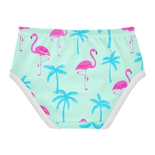 Toddler Underwear Floral 2t Cotton Panties Little Girl Cartoon Underpants Briefs Pink Flamingos Turquoise Palm Mint2
