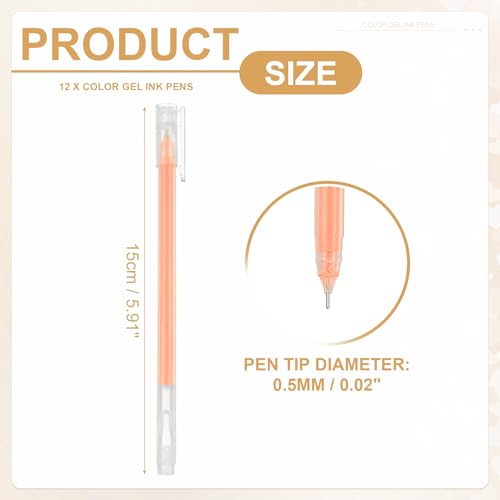 Set de 12 bolígrafos gel finos color naranja miniatura 2