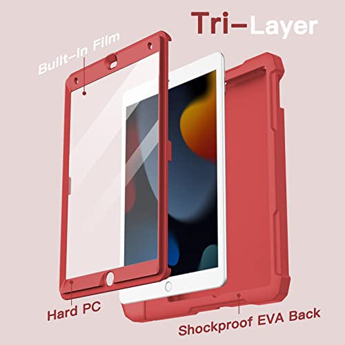 Image of JETech Kids Case for iPad 9th /8th /7th Gen 10.2 inch, Red