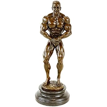 Kunst & Ambiente - Bodybuilder figure Arni made of bronze - trophy - trophy - signed Milo - bodybuilding sculpture - bronze figure