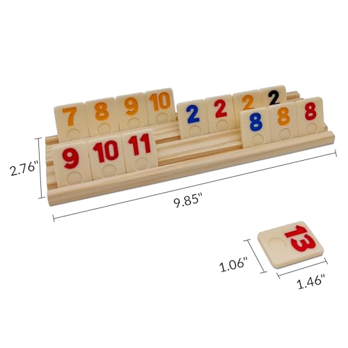 image for Uvcany Rummy Cube 6 Player Edition With 6 Wooden Racks/trays, 160 Rumm