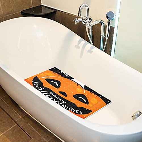 Alfombrilla de baño con calabaza Halloween de 71x40 cm con ventosas 6