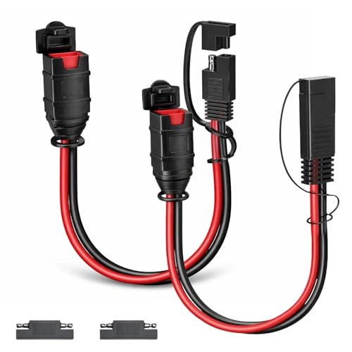 Direvcdro 2-Pack Extension Cable for NOCO GC009 X-Connect SAE Adapter Genius Smart Charger 14AWG Pure Copper Wire Durable Motorcycle/ATV/UTV/Car Connection