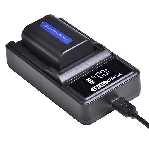 PowerTrust 1X Battery NP-FH50 FH50 and LED USB Charger for Sony NP-FH50 NP-FH40 NP-FH30 DSLR-A230 DSLR-A330 DSLR-A290 DSLR-A380 DSLR-A390 DSC-HX1 DSC-HX200 DSC-HX100V TG3 TG5 TG7 Batteries