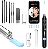 耳かきカメラ1920P 耳掻き カメラ付き3.5mm 極細レンズ イヤースコープ 防塵カバー IP67防水ライト付耳かき 温度制御 6LEDライト ワイヤレスWiFi みみかき耳掃除 iOS/Android対応 Type-c充電