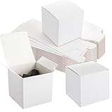 Oungy 70PCS White Gift Boxes, 10x10x10cm Kraft Gift Boxes with Lids, 350GSM Empty Gift Box for Presents, Small Presents Box Favor Boxes for Gifts, Parties, Wedding - Image 1
