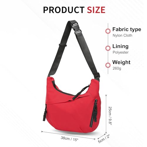 Arch Moon Crossbody Bag for Women, Nylon Curved Purse, Lightweight Dumpling Shoulder Sling Bag for Travel Casual3