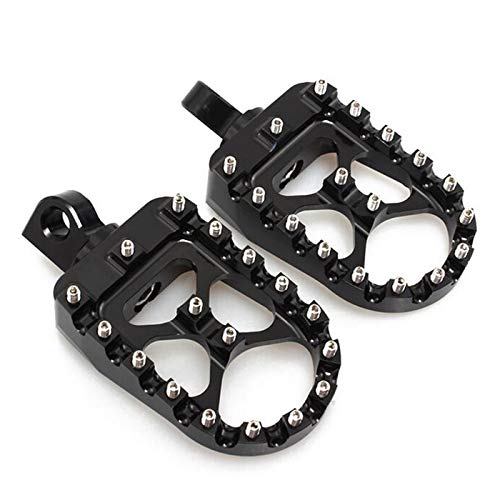 MIGHTYDUTY Wide Foot Pegs, Motorcycle Foot Pegs Universal Modified Screw Non-slip CNC Pedal Foot Front and Rear Aluminum Alloy for harley Dyna Softail 883 (black)