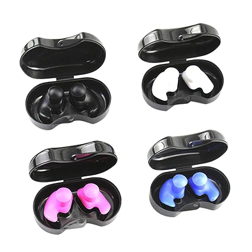 BCOATH 4 Pack Swimming Ear Plugs Silicone Reusable Waterproof for Kids Adults