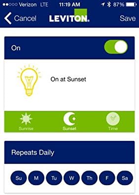 Leviton DDS15-BDZ 15 Amp Dual Voltage 120/277VAC Decora Digital Switch and Timer with Bluetooth Technology, Neutral Required