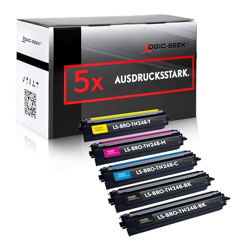 Logic-Seek TN248CMYK - Cartuchos de tóner compatibles con Brother TN248-VAL para DCP-L3560CDW MFC-L3760CDW HL-L3240CDW HL-L3220CW MFC-L3740CDW DCP-L3520CDWE (2 negros, 1 cian, magenta, amarillo)