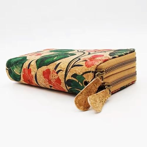 Handmade Cork double zipper wallet, 100% Cork Lightweight durable, natural vegan organic sustainable Eco friendly gift3