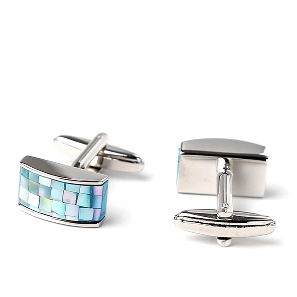 Gemelos de camisa francesa para hombre, conchas de colores naturales, puños de camisa ligeros de alta gama para mujer, clavos para puños