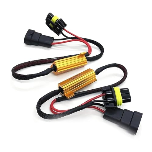 Zosgrew 2 PCS Car 9005/9006 LED Light Bulb Decoder Kit 50W 6Ohm Anti Flicker Error Decoder Fog Light Bulb Load Relay Harness Adapter for 9005/9006 LED Bulb Assemblies (Black)