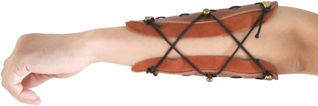 VOSAREA Adjustable Archery Arm Guard for Forearm Protection with Cow Leather Material and Safe Strap Armband for Hunting and Practice Sessions