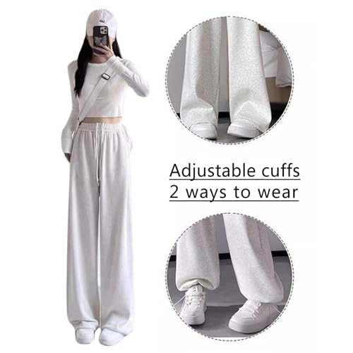 Baggy Sweatpants for Girls Wide Leg Athletic Joggers Casual Loose Drawstring Pants with Adjustable Cuffs4