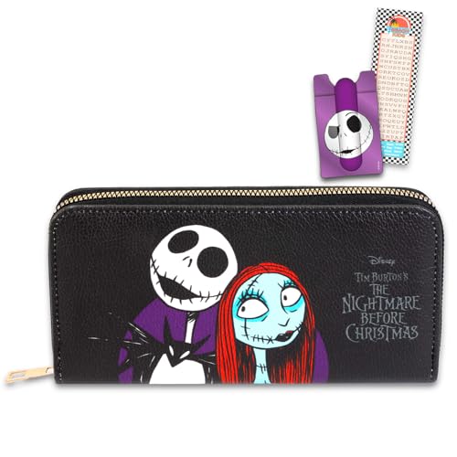 Image of Disney Nightmare Before Christmas Wallet Set - Bundle with Jack and Sally Wallet for Women Plus Phone Wallet, More | Jack Skellington Wallet for Girls