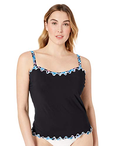 Haut de tankini à froufrous avec décolleté cœur pour un maintien parfait