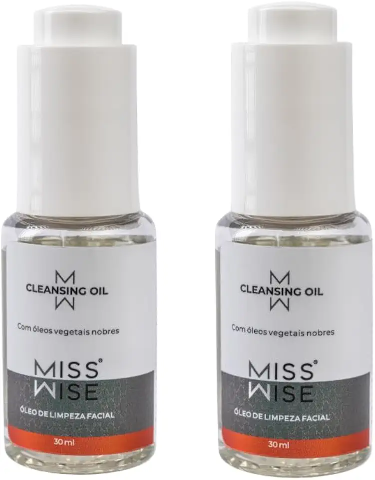 Kit 2 Cleansing Oil Miss Wise 60ml: Óleo de Limpeza Facial Coreano, Removedor de Maquiagem e Filtro Solar, com Óleo de Jojoba, Rícino e Vitamina E, Limpeza Profunda para Peles Sensíveis e Todos os Tipos