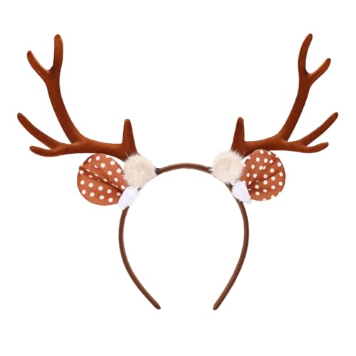 Topcosplay Unisex Christmas Reindeer Antlers Headband Deer Antlers Headband for Xmas Party Costume Accessory (Style F)