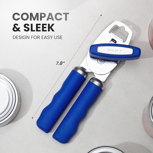 Image of Zulay Kitchen Manual Can Opener Heavy Duty Patented Stainless Steel, Royal