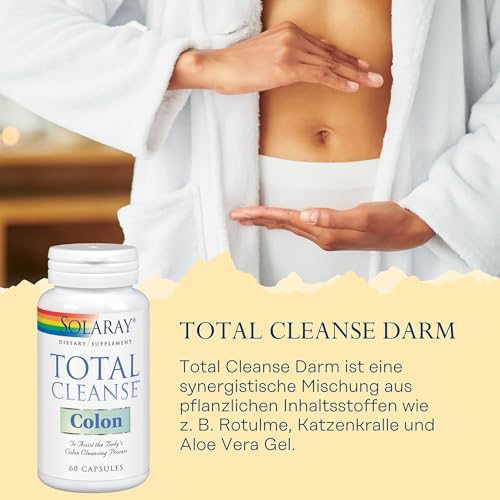 Image of SOLARAY Total Cleanse Colon Dietary Supplement - Herbal Blend with Magnesium & Botanical Ingredients - 60 Capsules