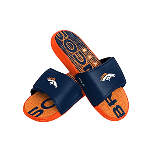 FOCO Denver Broncos NFL Mens Gradient Wordmark Gel Slide - L - Main Image