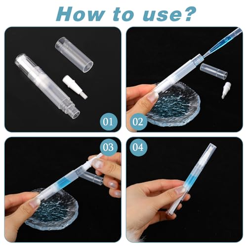 5Pcs 5ml Empty Nail Oil Pens Refillable Cuticle Oil Pens Transparent Twist Pen for Cuticle Oil Applicator, Lip Gloss Dispenser with Brush Tip, Eyelash Growth Liquid Tube, Cosmetic Lip Gloss Container - Image 6