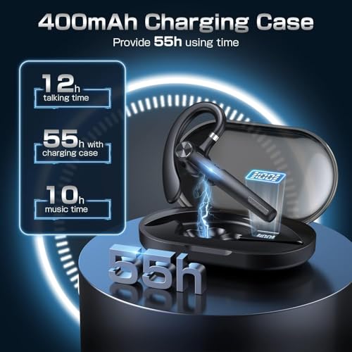 Image of EKVANBEL 5.3 Bluetooth Headphones Wireless with Mic, In Ear for Teams Meeting, Driving Headphones with 800mAh Charging Case, 120 Hours Standby Time Earpiece, Fit for Call in Working