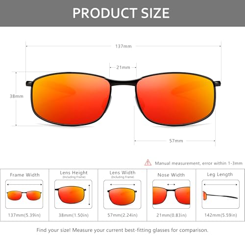 Image of SUNGAIT Mens Narrow Polarized Sunglasses Metal Frame Small Rectangle Retro Durable UV400 Protection