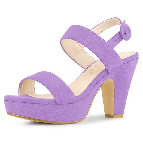 Image of Allegra K Women's Slingback Platform Heels Chunky High Heel Sandals