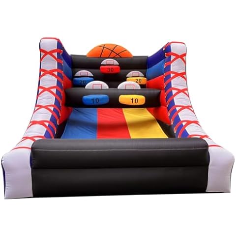Vinfgoes Inflatable Basketball Hoop Shot Inflatable Party Basketball Game | 10' L x 13' W x 10' H | with 5 Hoops, 4 Balls, Air Blower, Stakes for Birthday Parties, Lawn Games, School Events Cover