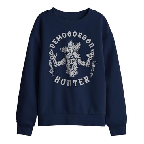 Stranger Things Demogorgon Hunter Kids Sweatshirt, Black, 12-13
