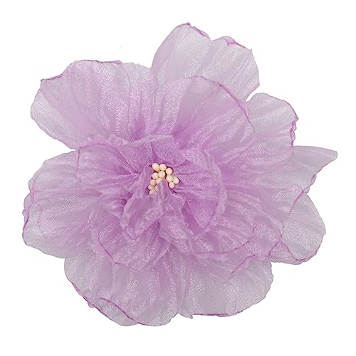 Muloo Organza-Flower Burning Edge Fabric Floral Flower Handmade DIY 3D Flower Hair Accessorry Clothing Flower Ornament Women Burn Edged Flowers Navy