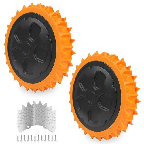 Ruedas para robot cortacésped Worx Landroid, compatibles con WR141E / WR142E / WR143E / WR165E / WR167E, adecuadas para césped, fácil montaje